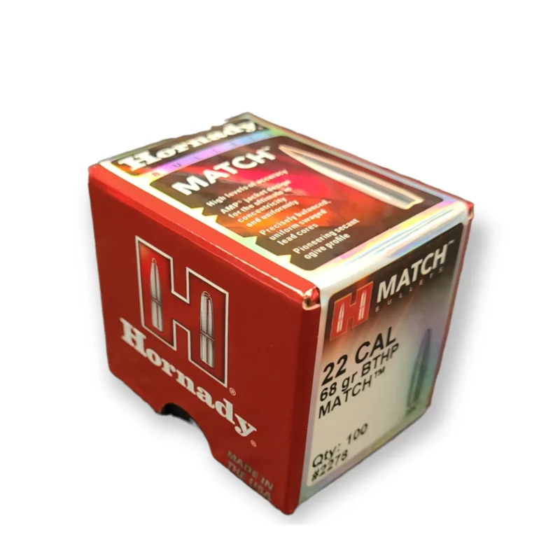HORNADY 22 CAL (.224") 68GR BTHP MATCH BULLETS 100CT
