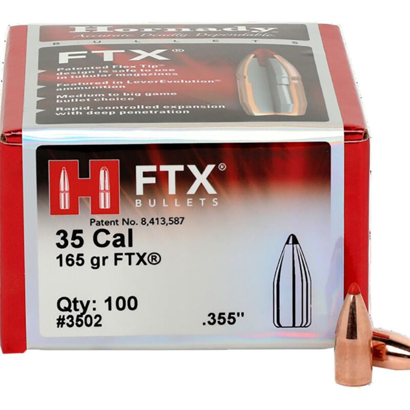 HORNADY 35CAL (.355") 165GR FTX (350 LEGEND) BULLETS 100CT