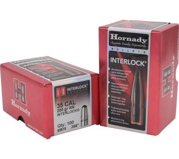 HORNADY 35CAL (.358") 200GR RN BULLETS 100CT