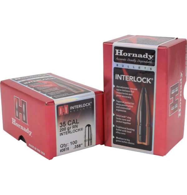 HORNADY 35CAL (.358") 200GR RN BULLETS 100CT
