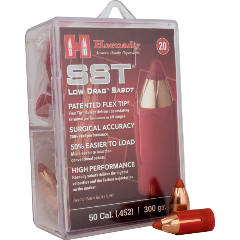 HORNADY 50CAL LOW DRAG SABOT W/45CAL 300GR SST BULLET 20CT