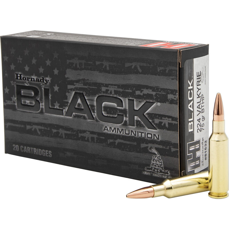 HORNADY BLACK 224 VALKYRIE 75GR BTHP AMMO 20RDS