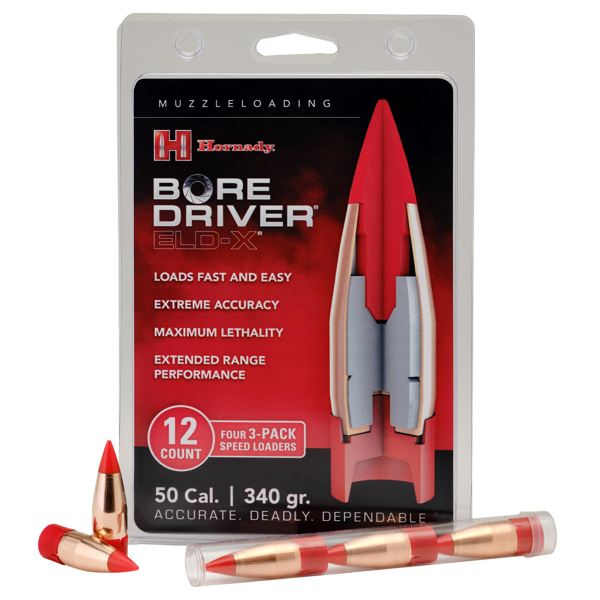 HORNADY BORE DRIVER 50 CAL 340GR ELD-X 12CT