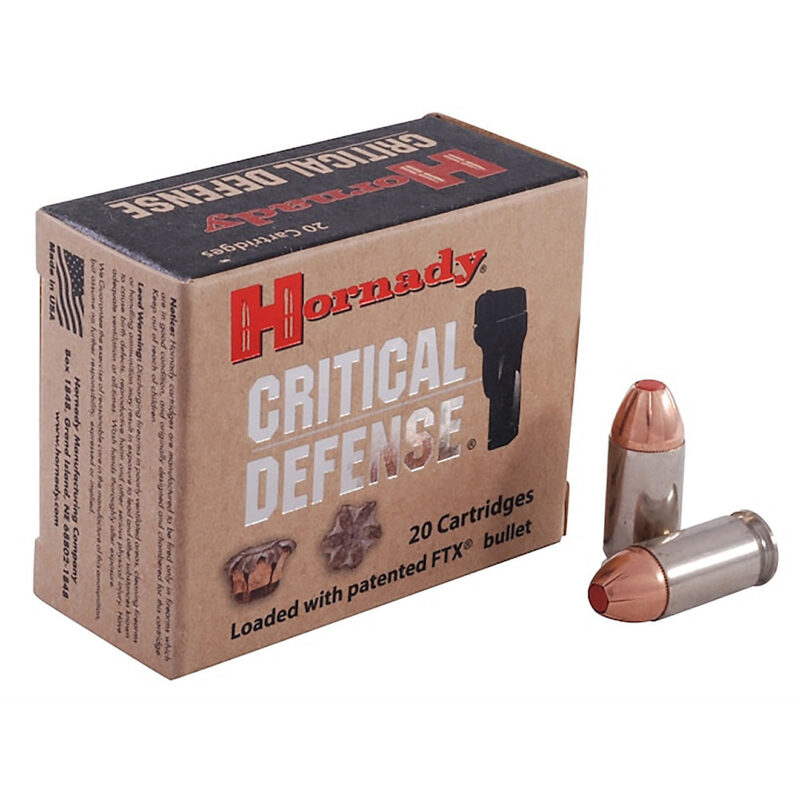 HORNADY CRITICAL DEFENSE 45ACP 185GR FTX AMMO 20RDS