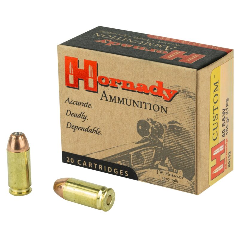 HORNADY CUSTOM 40 S&W 155GR XTP-JHP AMMO 20RDS