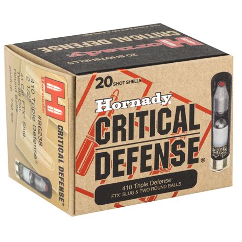 HORNADY TRIPLE DEFENSE 410 BORE 2.5″ AMMO 20RDS HORNADY TRIPLE DEFENSE 410 BORE 2.5" AMMO 20RDS