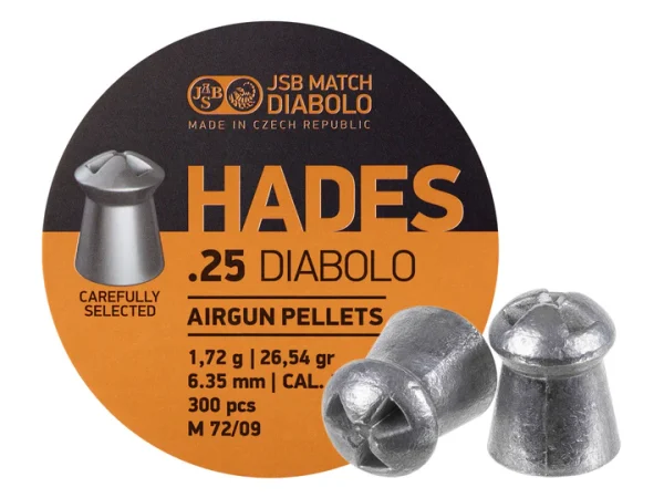 JSB HADES 25CAL 26.54GR PELLETS 300CT JSB HADES 25CAL 26.54GR PELLETS 300CT