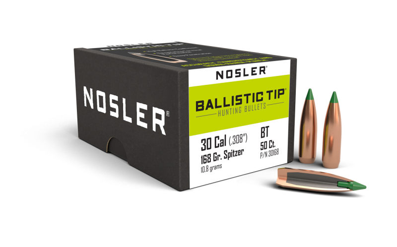 NOSLER 30CAL (.308") 168GR BALLISTICTIP BULLETS 50CT