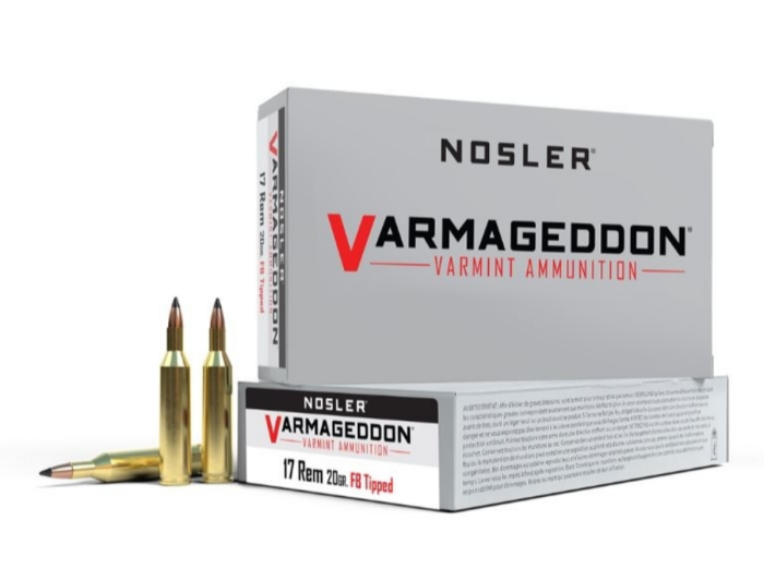 NOSLER VARMAGEDDON 17 REMINGTON 20GR FB TIPPED AMMO 20RDS NOSLER VARMAGEDDON 17 REMINGTON 20GR FB TIPPED AMMO 20RDS