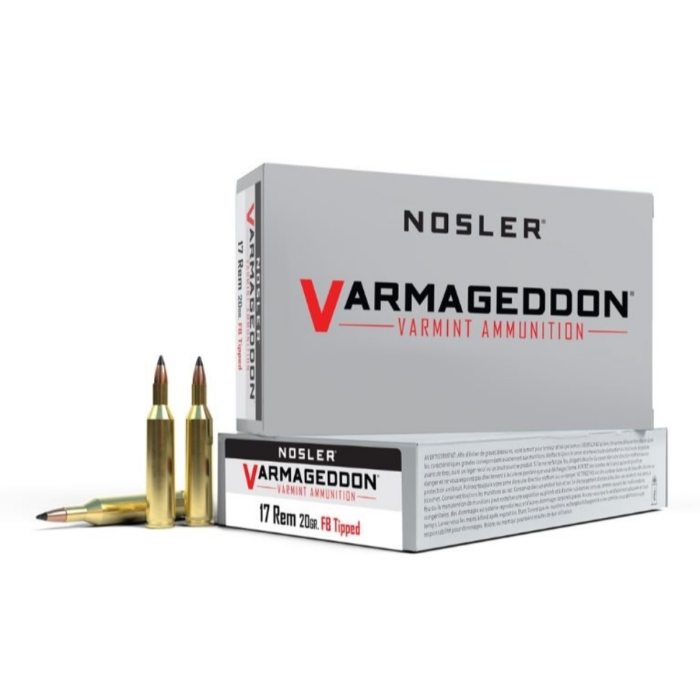 NOSLER VARMAGEDDON 17 REMINGTON 20GR FB TIPPED AMMO 20RDS