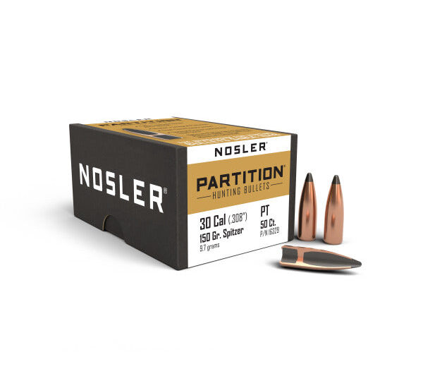 NOSLER 30CAL (.308") 150GR PARTITION BULLETS 50CT