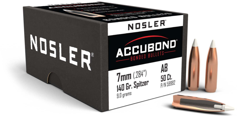 NOSLER 7MM (.284") 140GR ACCUBOND BULLETS 50CT