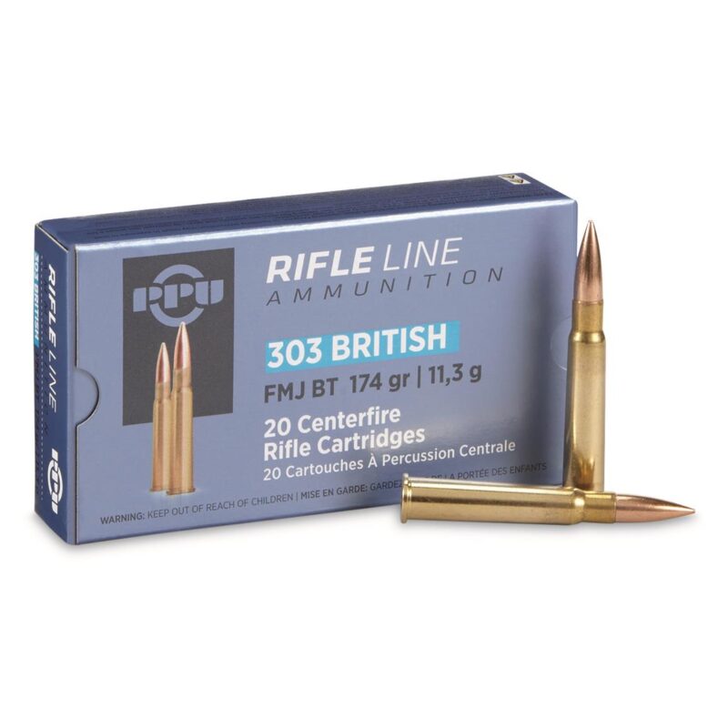 PPU 303 BRITISH 174GR FMJ AMMO 20RDS