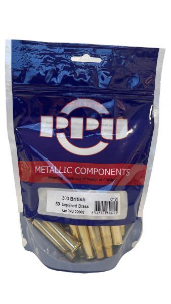 PPU 303 BRITISH UNPRIMED BRASS 50CT