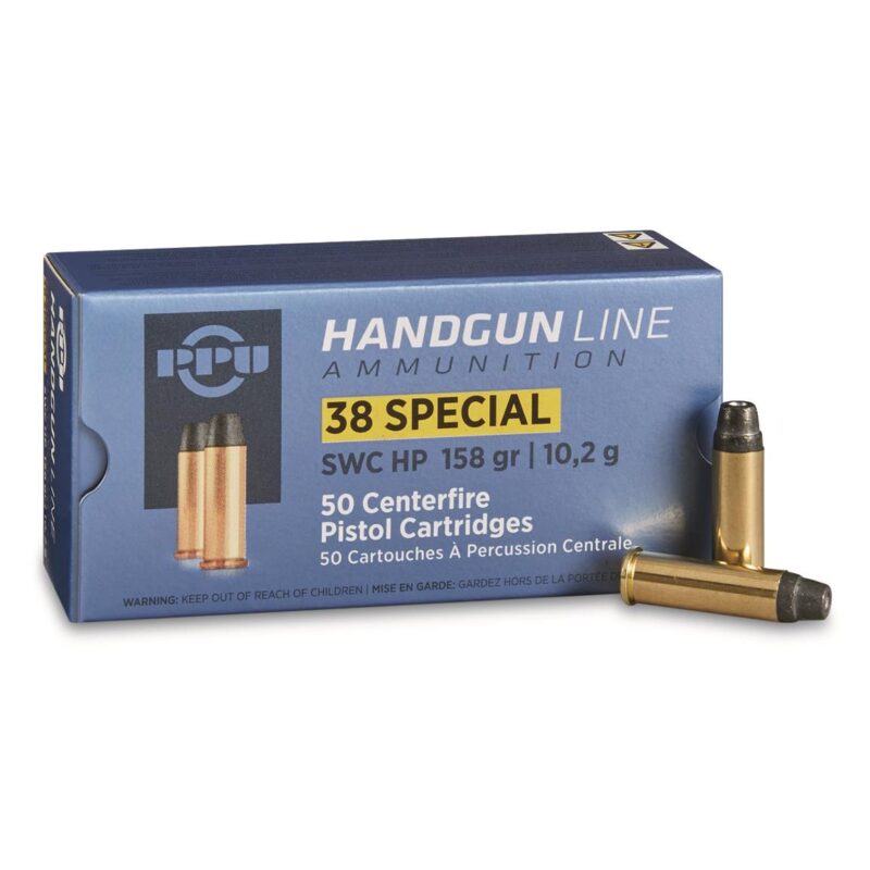 PPU 38 SPECIAL 158gr SWC HP AMMO 50RDS