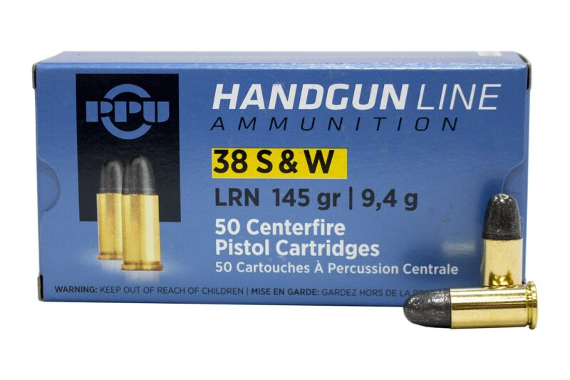 PPU 38 S&W 145GR LRN AMMO 50RDS