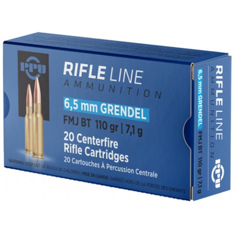PPU 6.5 GRENDEL 110gr FMJ-BT AMMO 20RDS