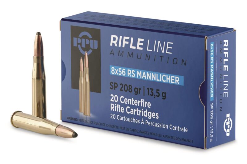 PPU 8X56 MANNLICHER SP 208gr PPU 8X56R MANNLICKER 208GR SP AMMO 20RDS
