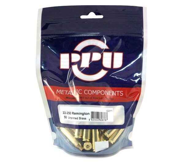 PPU BRASS 22-250 REM UNPRIMED 50CT