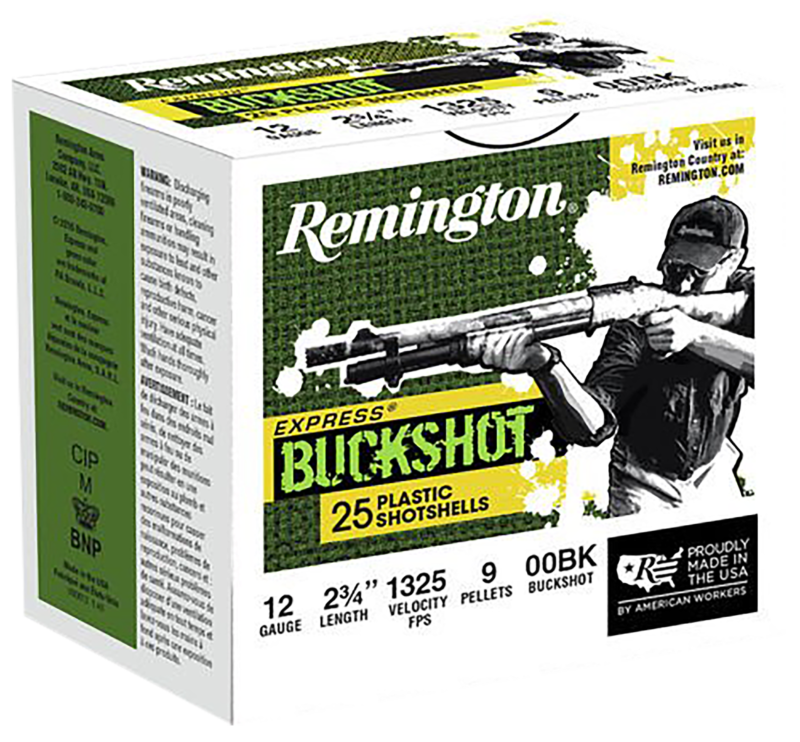 REMINGTON 12GA 2.75" 1325FPS 00 BUCKSHOT 9 PELLETS AMMO 25RDS