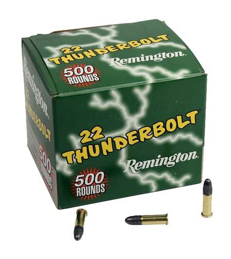 REMINGTON THUNDERBOLT 22LR 40GR LEAD-RN AMMO 500RDS REMINGTON THUNDERBOLT 22LR 40GR LEAD-RN AMMO 500RDS