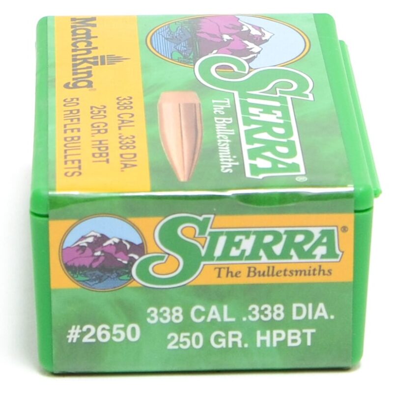 SIERRA 338CAL (.338") 250GR HPBT MATCHKING BULLETS 50CT