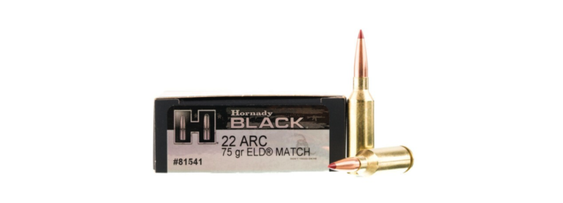 HORNADY 22 ARC 75GR ELD MATCH BLACK 20RD