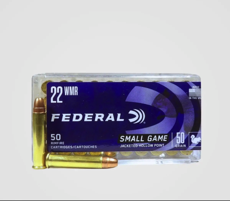 FEDERAL SMALL GAME 22WMR 50GR JHP AMMO 50RDS