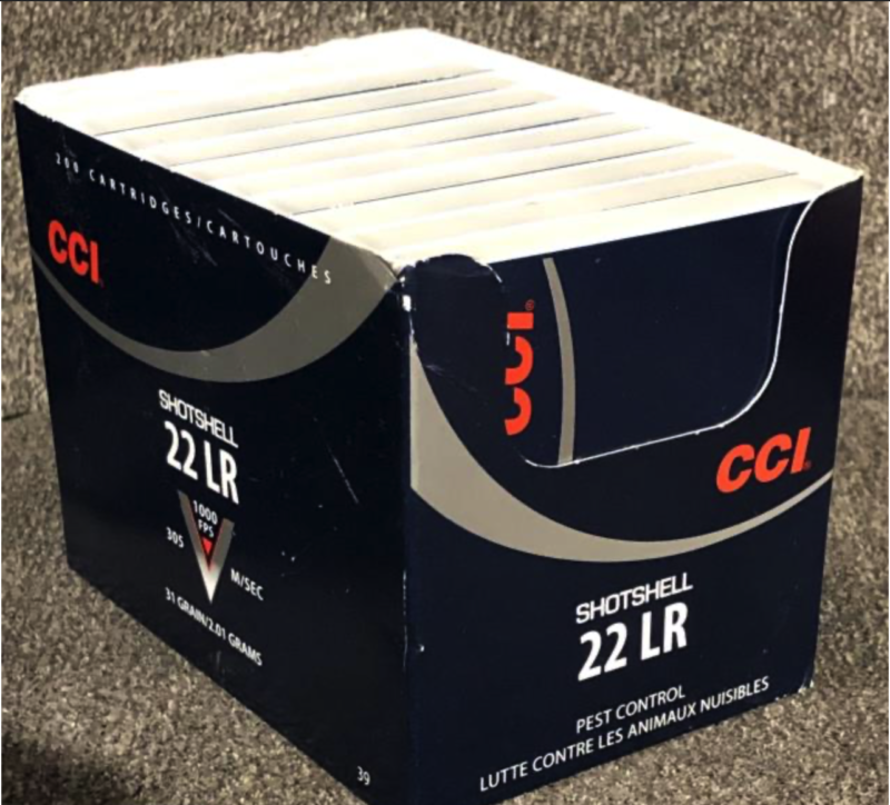 CCI SHOTSHELL 22LR 31GR #12 SHOT 1000FPS BIRDSHOT AMMO 200RDS