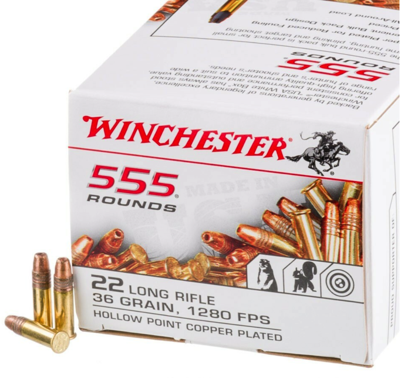 WINCHESTER 22LR 36GR 1280FPS AMMO 555RDS