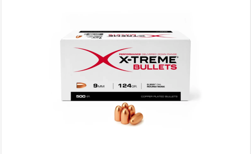 X-TREME 9MM (.355") 124GR COPPER PLATED HOLLOW POINT BULLETS 500CT