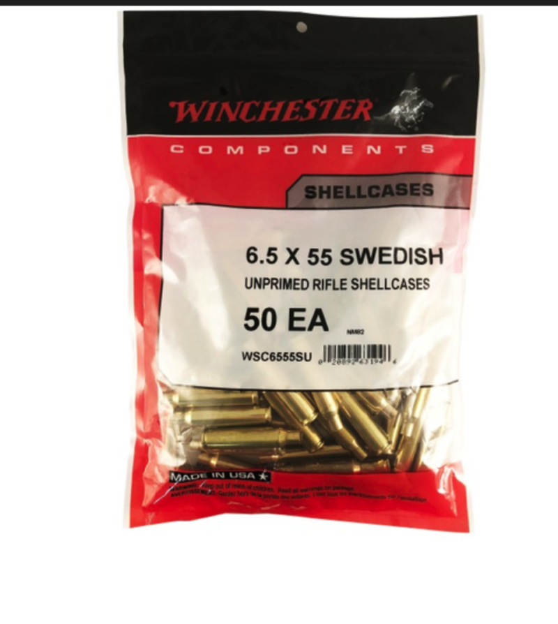 WINCHESTER BRASS 6.5 X 55 SWEDISH 50CT.