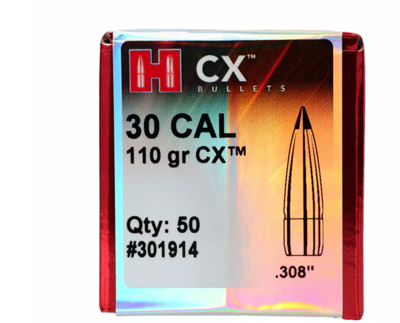 HORNADY 30CAL (.308") 110GR CX BULLETS 50CT