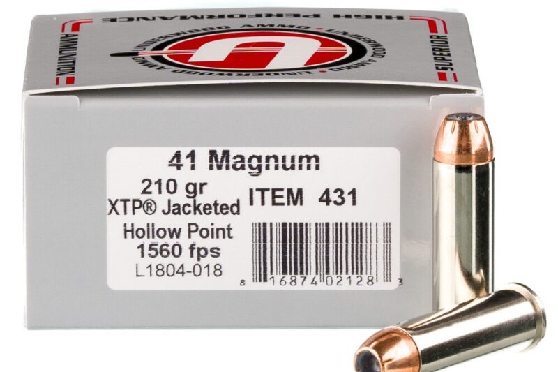 UNDERWOOD 41 REM MAG 210GR JHP AMMO 20RDS