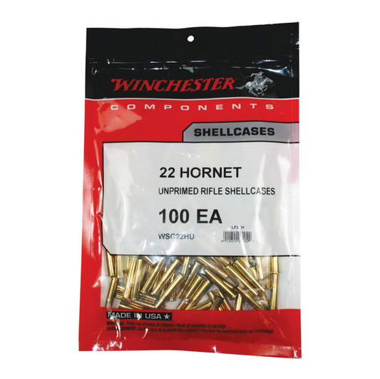 WINCHESTER 22 HORNET BRASS 100CT