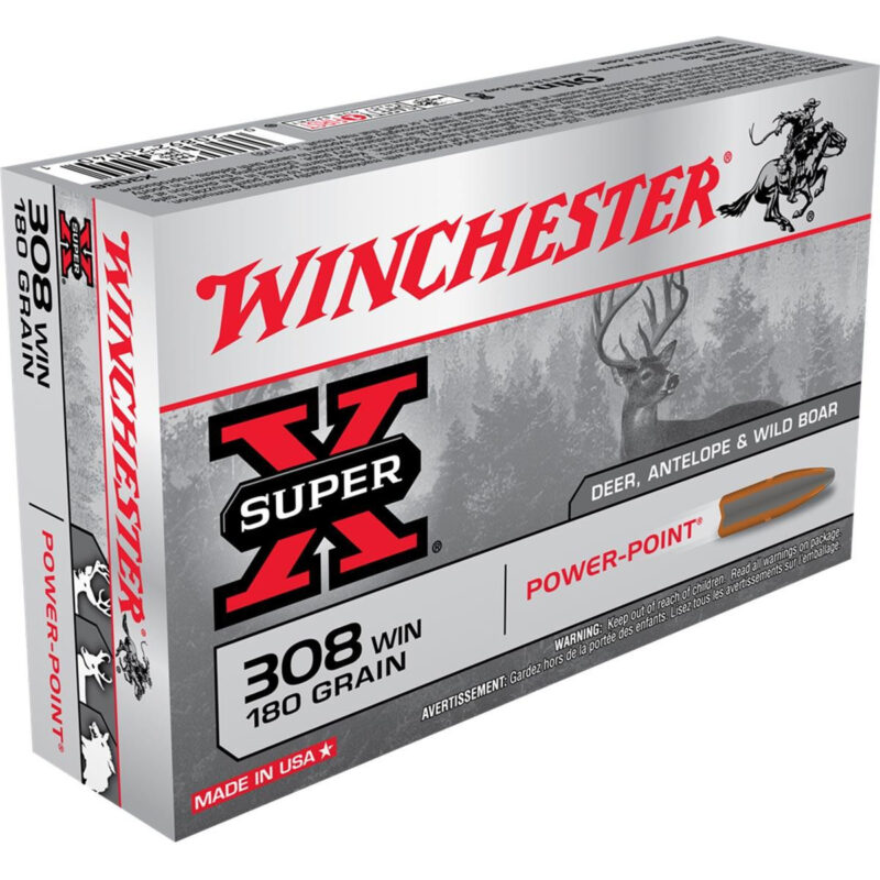 WINCHESTER 308 WIN SUPER-X 180GR POWERPOINT AMMO 20RDS