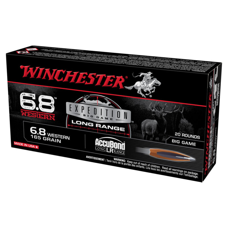 WINCHESTER LONG RANGE 6.8 WESTERN 165GR ACCUBOND AMMO 20RDS