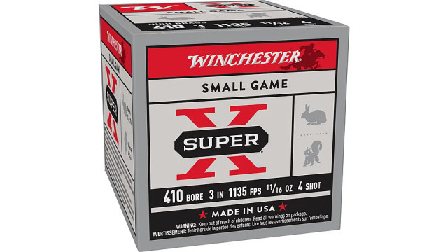 WINCHESTER SUPER-X 410BR 3" 1135FPS 11/16OZ #4 SMALL GAME AMMO 25RDS