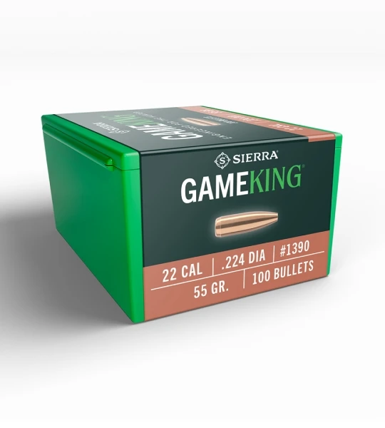 SIERRA 22CAL (.224") 55GR BOAT TAIL HP BULLETS 100CT