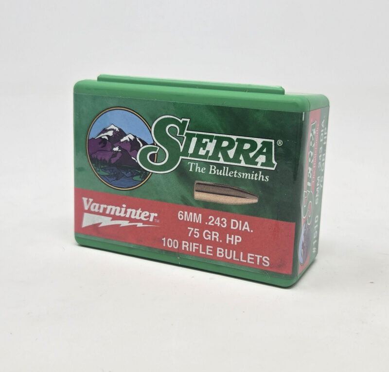 SIERRA 6MM (.243") 75GR HP BULLETS 100CT