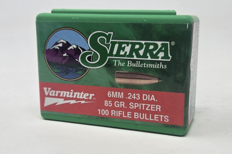 SIERRA 6MM (.243") 85GR VARMINTER BULLETS 100CT