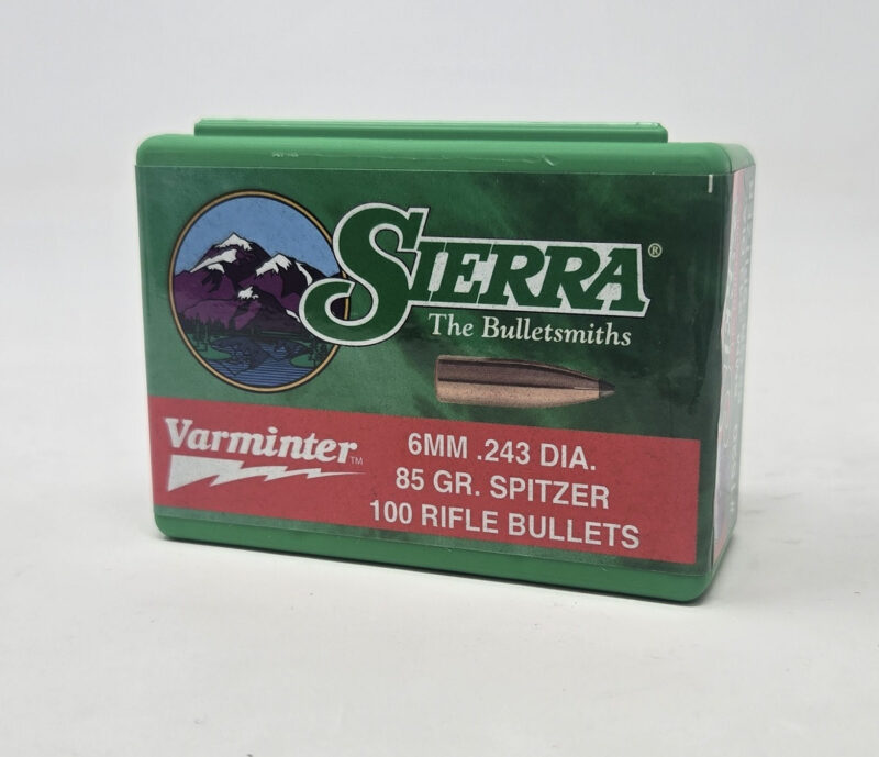 SIERRA 6MM (.243") 85GR VARMINTER BULLETS 100CT