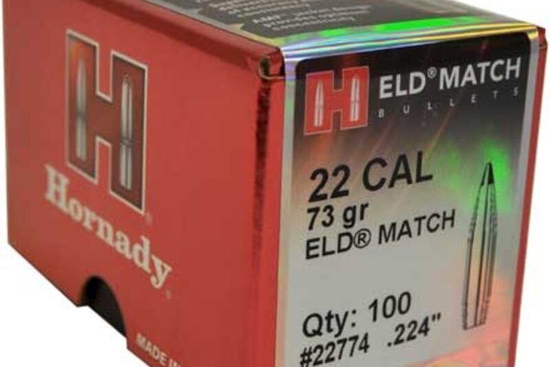 HORNADY 22CAL (.224") 73GR ELD MATCH BULLETS 100CT