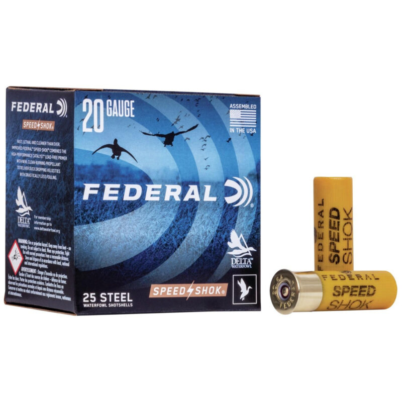 FEDERAL SPEED SHOK STEEL 20GA 2.75" 3/4OZ 1425FPS AMMO 25RDS