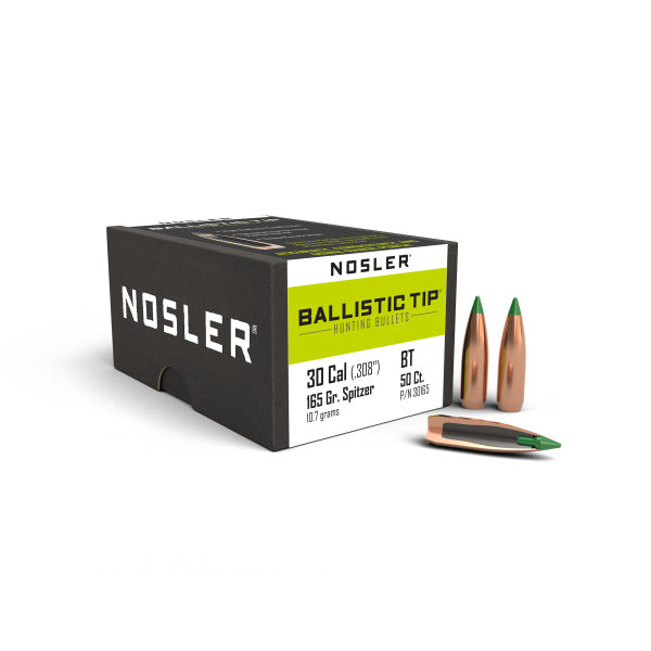 NOSLER 30CAL (.308") 165GR BALLISTIC TIP BULLETS 50CT