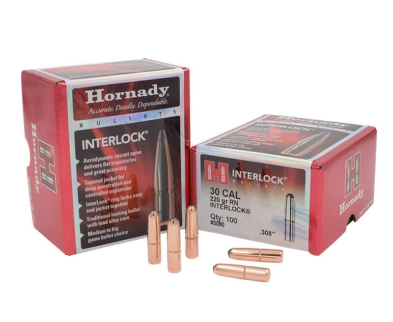 HORNADY 30CAL (.308") 220GR RN BULLETS 100CT