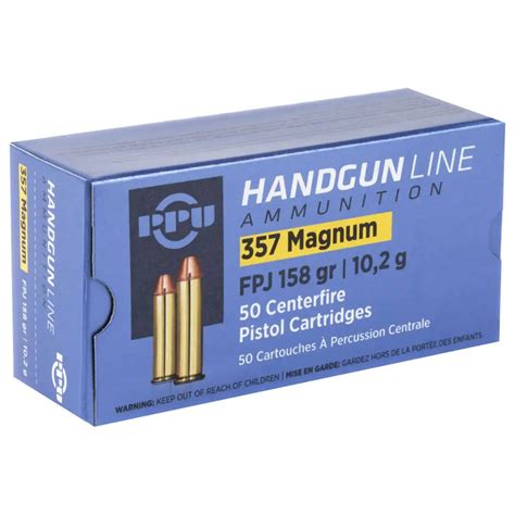 PPU 357 MAGNUM 158gr FPJ AMMO 50RDS