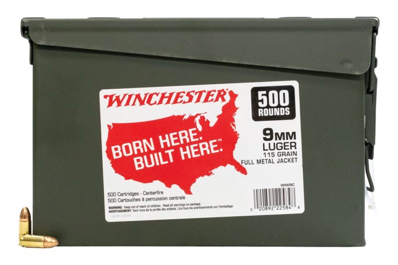 WINCHESTER 9MM LUGER 115GR FMJ AMMO-CASE 500rds