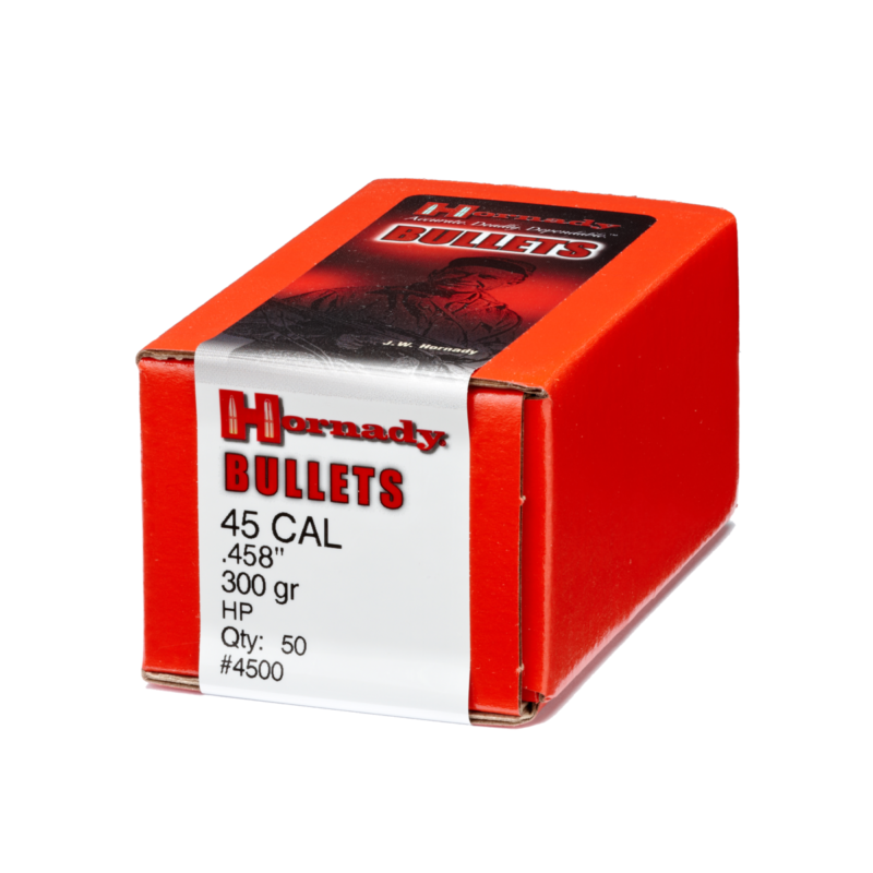 HORNADY 45CAL (.458") 300GR HP BULLETS 50CT