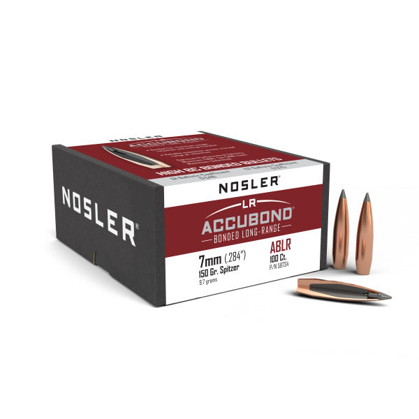 NOSLER 7MM (.284") 150GR SP BULLET ACCUBOND-LR BULLETS 100CT